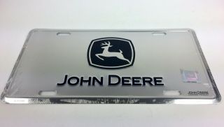 John Deere Tag Crome Metal License Plate Auto Truck Tractor,
