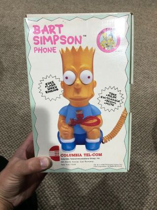 Vintage Bart Simpson Phone Telephone 1990 Novelty Corded Landline