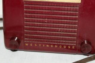 Vintage WESTINGHOUSE Clock Radio MAROON H - 397T5 Parts OR Restoration CLOCK 3