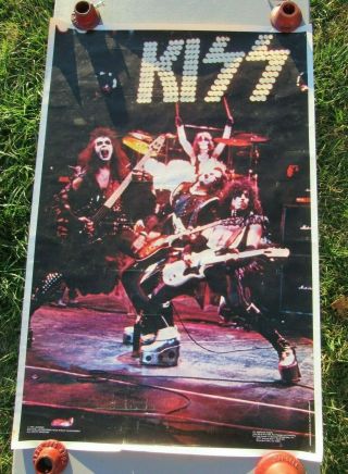 Vintage Kiss,  1975,  Concert Poster,  Kiss On Stage,  23.  5 " X 36 "