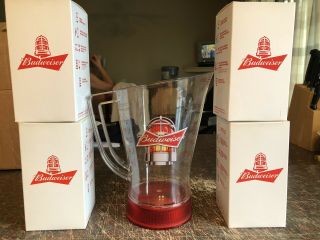 [rare] Budweiser Nhl Red Light Goal - Synced Pitcher,  4 Glasses