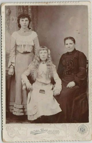 Vintage Old Cabinet Photo People Fashion Women Girl Glamour Group Llanelly Named
