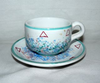 Starbucks Rosanna 3 Oz Mini Cup And Saucer Thick Ceramic Italy Tiny Mug & Plate