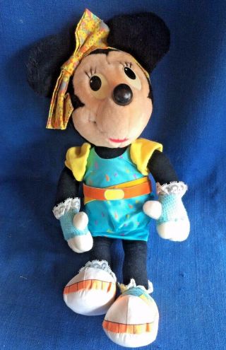 Vintage 1980s Disney Totally Minnie Mouse Plush Doll Hasbro Madonna Look Jem