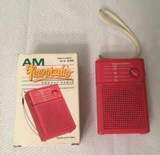 Vintage Radio Shack Flavoradio Realistic 12 - 203 Pink Am Transistor Radio