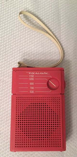 Vintage Radio Shack Flavoradio REALISTIC 12 - 203 Pink AM Transistor Radio 2