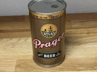 Atlas Prager Beer (32 - 21) Empty Flat Top Beer Can By Atlas,  Chicago,  Il