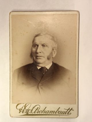 Cabinet Card Photograph By Photographer H.  E.  Archambault Of Montreal Quebec Man