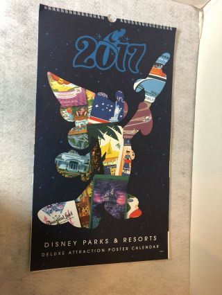 Disney 2017 Parks & Resorts 12x18 Deluxe Attraction Poster Calendar