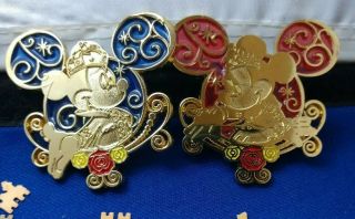 Hong Kong Disneyland Mickey & Minnie Stained Glass Ear Logo 2 Disney Pin Hkdl