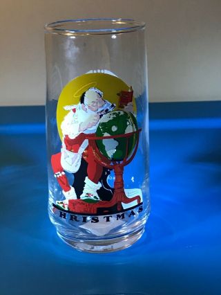 Coca - Cola Norman Rockwell Christmas Glass From Saturday Evening Post 12/4/1926