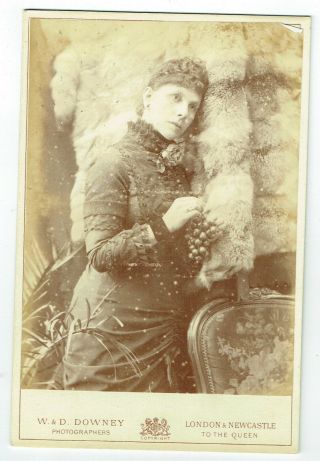 Victorian Cabinet Photo Young Woman Holding Grapes London Newcastle Photographer