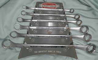 Vintage Craftsman Usa Made 6 Piece Sae Double End Box Wrench Set W/ Metal Rack