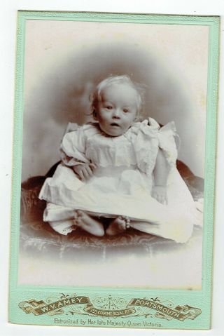 Victorian Cabinet Photo Baby Pale Frock Portsmouth Photographer