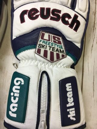 Vintage Reusch US Racing Freestyle Ski Team Skiing Leather Gloves 2