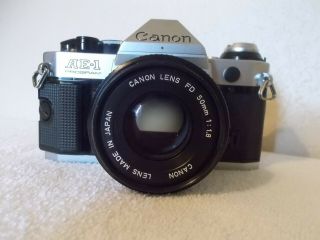 Vintage Canon Ae - 1 Program 35mm Slr Camera With Canon Lens