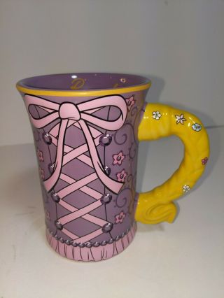 Disney Parks Signature Mug Rapunzel Tangled Embossed Coffee Tea Mug Cup Euc