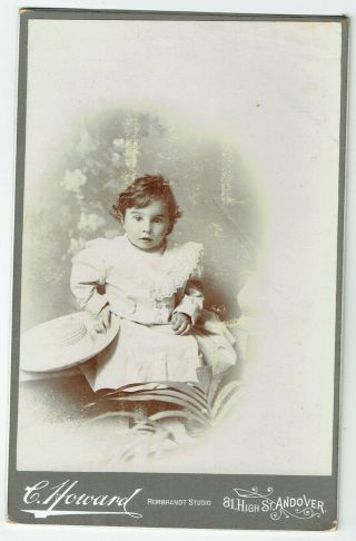 Victorian Cabinet Photo Baby With Hat Andover Photographer