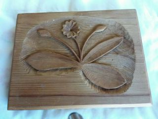 Hand Carved Wood Block Butter Cookie Springerle Mold Stamp Decorative