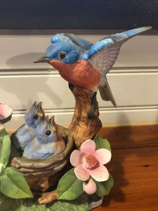 Andrea By Sadek Porcelain Bird Figurine Bluebirds