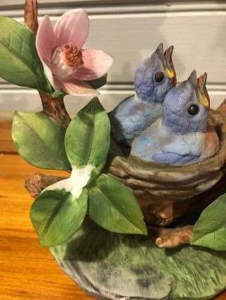 Andrea by Sadek Porcelain Bird figurine Bluebirds 2
