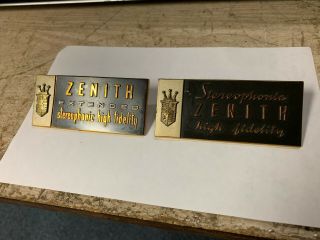 2 Vintage Zenith Hi Fi Emblems