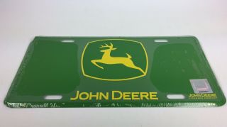 John Deere Tag Metal License Plate Auto Truck Tractor Green/yellow