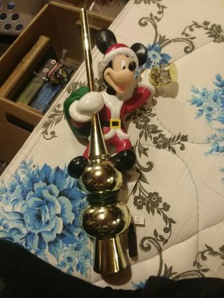 Vintage Mr Christmas Mickey Mouse Lighted Animated Tree Topper No Power Adapter