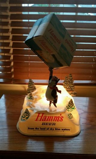 Hamms beer sign motion - Ice Skating twirling bear with 6 pack Hamm ' s 2