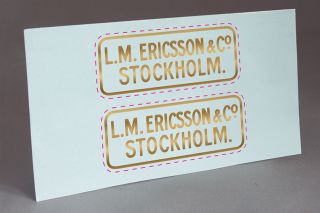 2 Small Ericsson Stockholm Water Slide Decal For Telephone Restoration