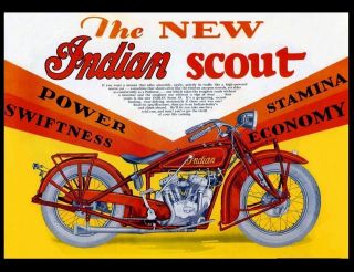 Vintage Indian Motorcycle Photo The Indian Scout Bike Advertisement