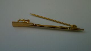 Vintage gold plated rowing oar brooch tie pin Henley Royal Regatta medal badge 3