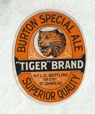 Beer Label - Canada - Tiger Brand Burton Special Ale - St.  John 