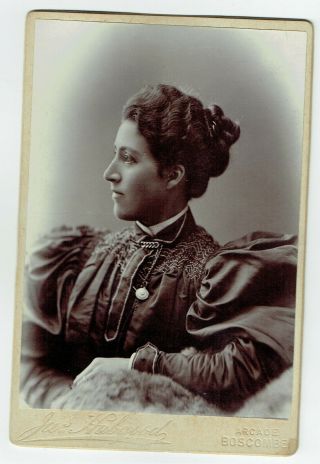 Victorian Cabinet Photo Young Woman In Profile Boscombe Photographer