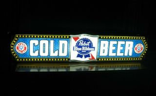 Large 48 " Vintage Pabst Blue Ribbon Beer Advertising Sign,  Lighted,  Bar Man Cave
