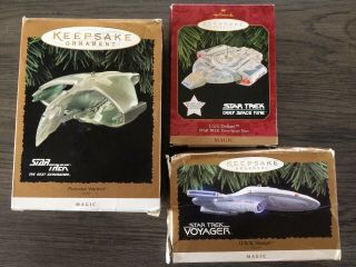 Hallmark Uss Enterprise Star Trek Ornament Uss Defiant Wavebird Voyager