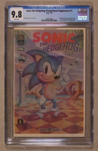Sonic The Hedgehog 1newsprint Cgc 9.  8 1991 1497410002