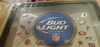 Bud Light NFL Football Beer Bar Pub Man Cave Mirror 2013 NIB 2
