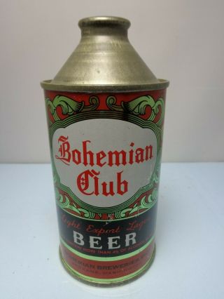 Bohemian Club Export Lager Irtp Cone Top Beer Can 154 - 7 Spokane Washington