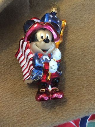 Christopher Radko Patriotic Mickey Mouse American Flag Disney