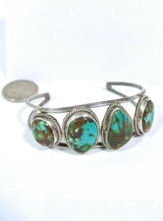 Quality Vintage Navajo Royston Turquoise Sterling Silver Cuff Bracelet Old Pawn