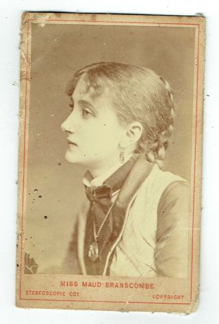 Victorian Cdv Photo Actress Miss Maud Branscombe London Photographer
