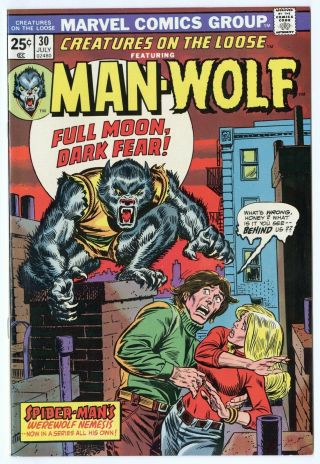 Creatures On The Loose 30 Nm 9.  4 White Pages 1st Man - Wolf Marvel 1974
