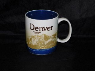 Starbucks Denver Co Coffee Mug Global Icon City Colorado Rocky Mountains Blue