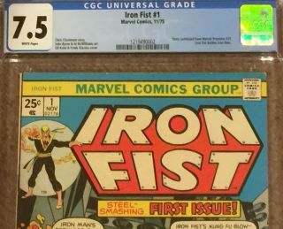 Iron Fist 1 (1975 Marvel) - CGC 7.  5 - Bronze Age Key 1 - Iron Man Battle 3