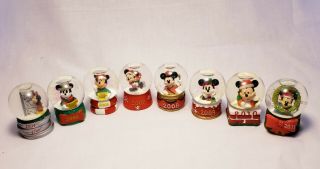 Jcpenney Disney Mickey Mouse Mini Snow Globe 2004 - 2011 Set Of 8
