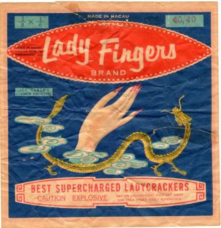 Lady Fingers Brand Firecracker Brick Label,  C4,  40/40 