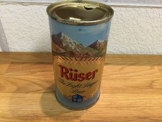 Ruser Beer (127 - 4) Empty Flat Top Beer Can By Arizona,  Phoenix,  Az