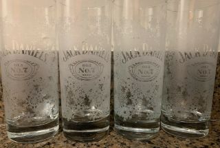 Four (4) Jack Daniel’s Old No.  7 Tall Highball Whiskey Glasses.