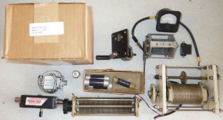Vintage Ham Radio Antenna Tuner Parts Collins Meter Caps Roller Inductor